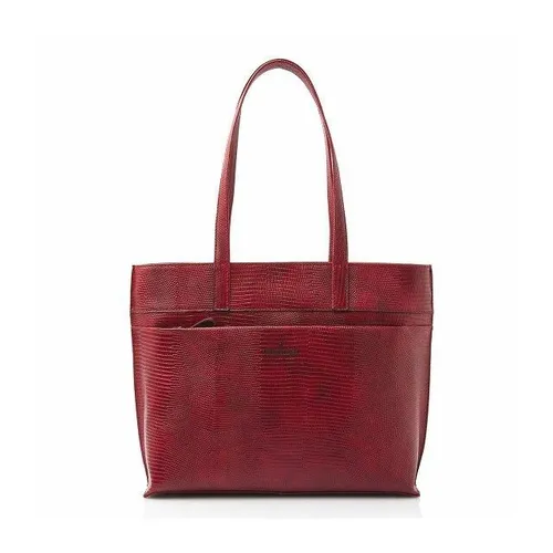 Castelijn & Beerens Eline Shopper Tasche RFID Schutz Leder 44 cm Laptopfach rot