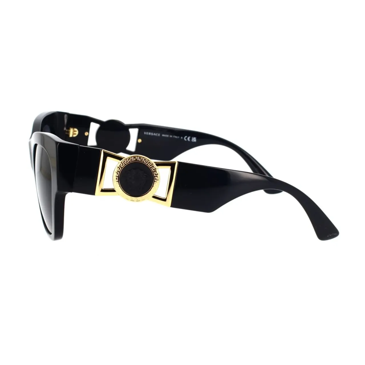 Cat-Eye Sonnenbrille in Schwarz und Dunkelgrau Versace