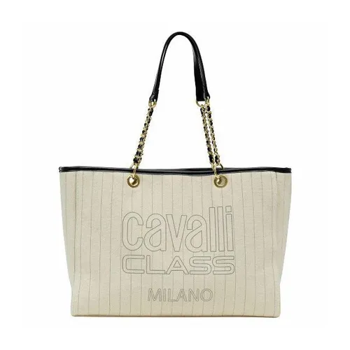 Cavalli Class Vale Shopper Tasche 40 cm natural striped-black