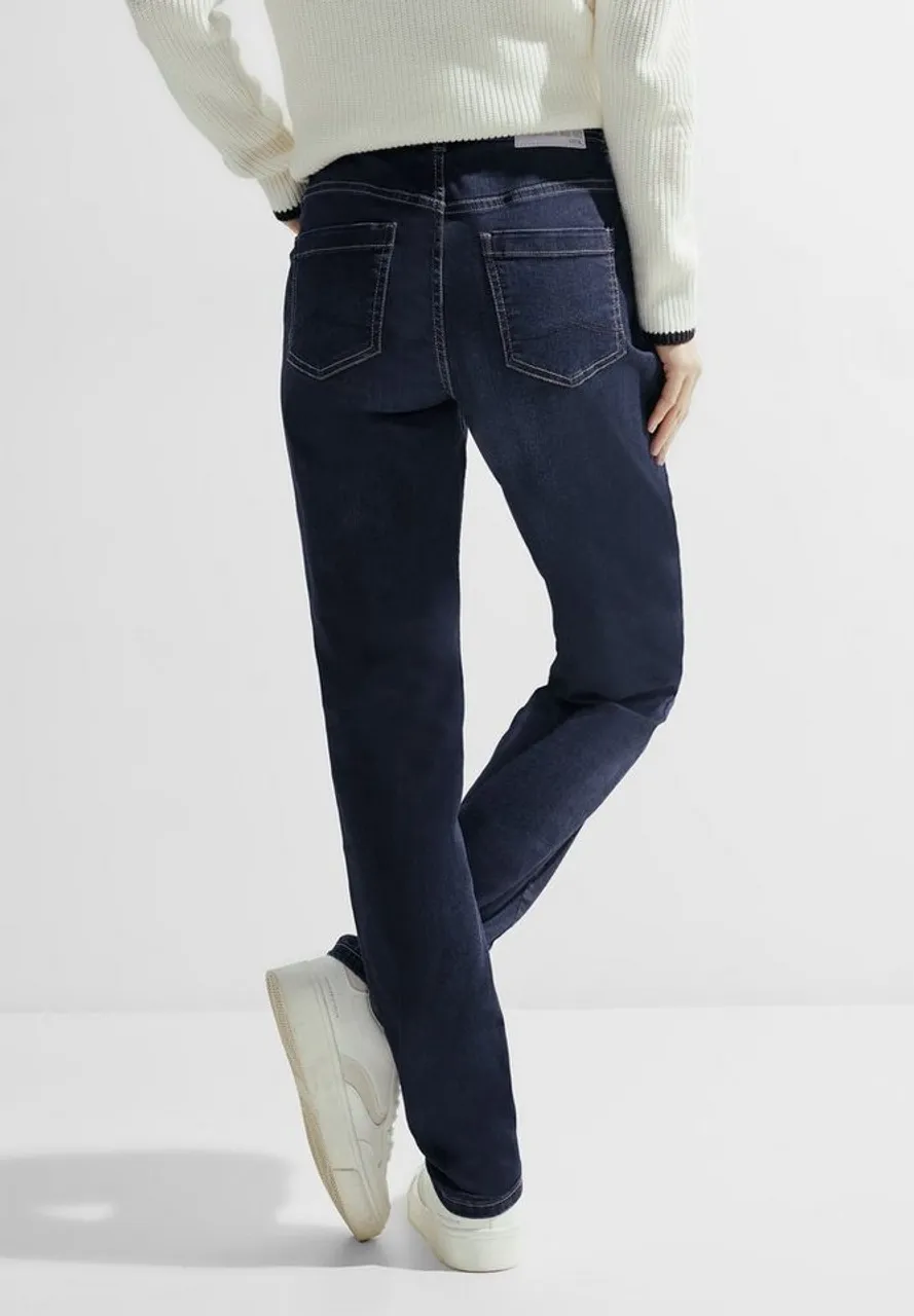Cecil Slim-fit-Jeans TORONTO in dunkelblauer Waschung
