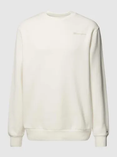 CHAMPION Sweatshirt mit Label-Details Modell 'Rochester' in Offwhite