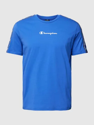CHAMPION T-Shirt mit Label-Print Modell 'Tape' in Blau