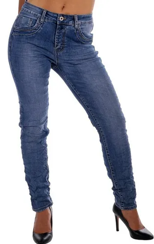 Charis Moda Bootcut-Jeans "Diana" One Button Zipper 5 Pocket Style