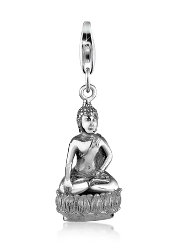 Charm-Einhänger NENALINA "Buddha Karma Talisman Trend Symbol 925 Silber" Charms Gr. ohne Stein, silberfarben (silber) Damen Charms Anhänger