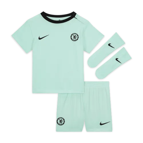Chelsea FC 2023/24 Third dreiteiliges Nike Fußballtrikot-Set für Babys und Kleinkinder - Grün