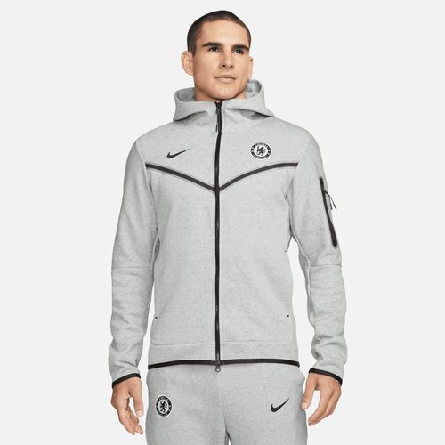 Chelsea FC Tech Fleece Windrunner Third Nike Fußball-Hoodie mit durchgehendem Reißverschluss für Herren - Grau