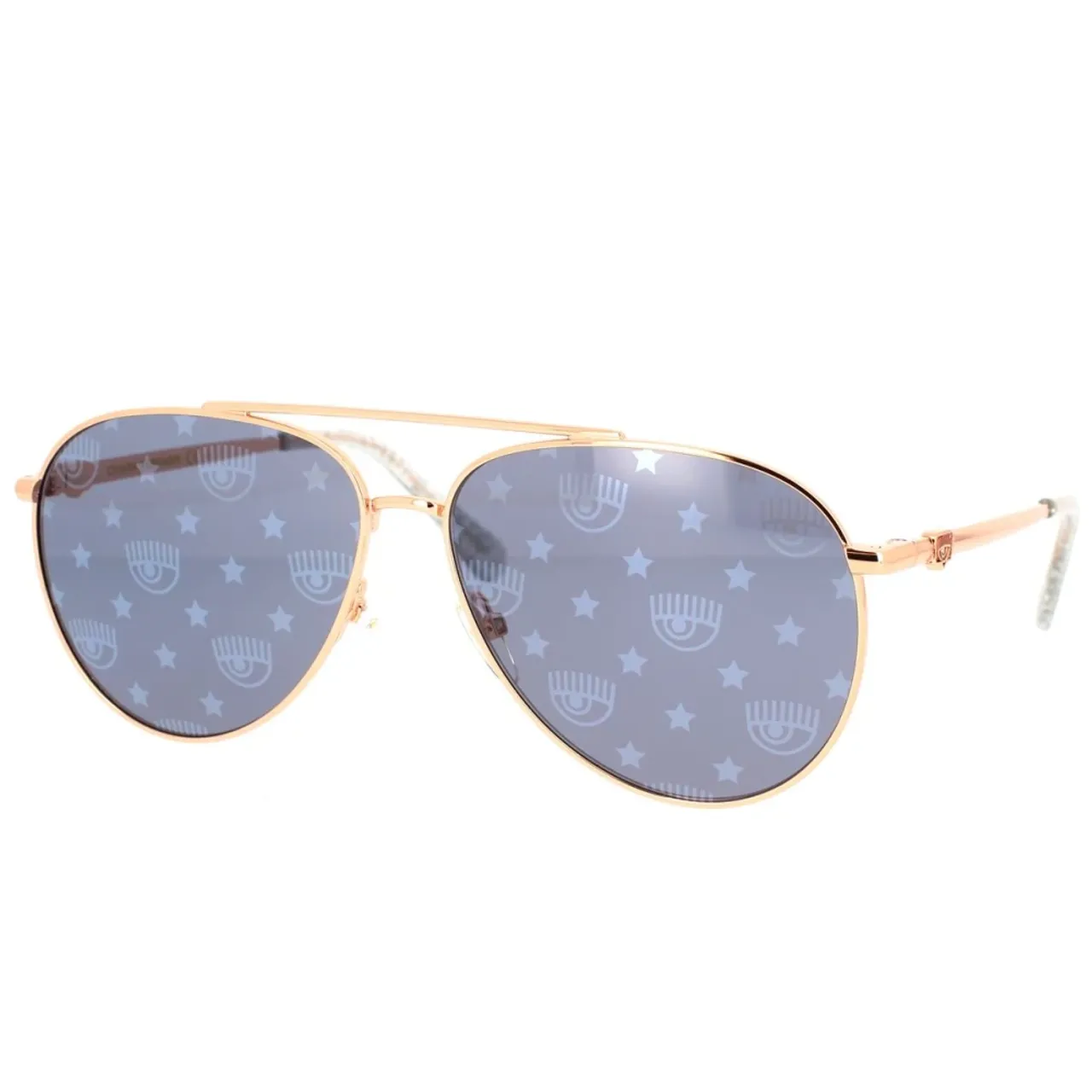 Chic Aviator Sonnenbrille mit Eyelike Logo und Sternendetails Chiara Ferragni Collection