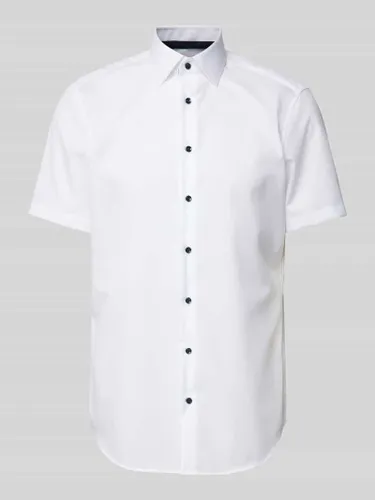 Christian Berg Men Regular Fit Business-Hemd in unifarbenem Design in Weiss