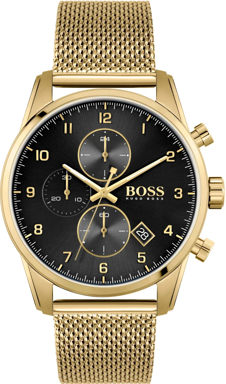 Chronograph BOSS "SKYMASTER, 1513838" Armbanduhren goldfarben Herren Hochzeitsmode
