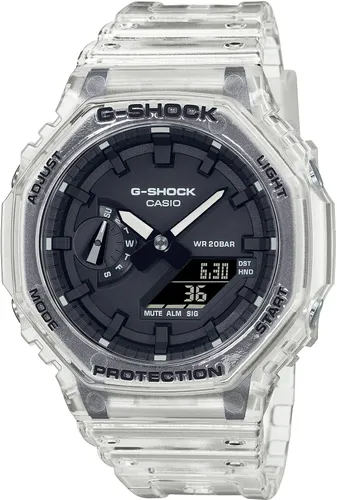 Chronograph CASIO G-SHOCK "GA-2100SKE-7AER" Armbanduhren farblos (transparent, weiß) Herren Quarzuhren