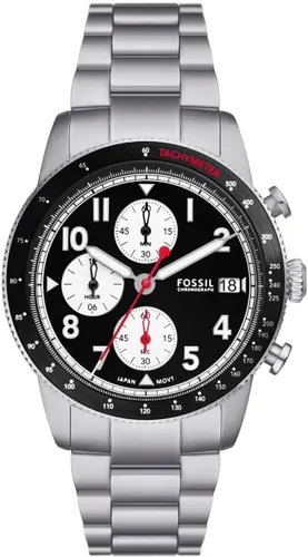 Chronograph FOSSIL "SPORT TOURER" Armbanduhren silberfarben (silberfarben, schwarz) Herren Quarzuhren