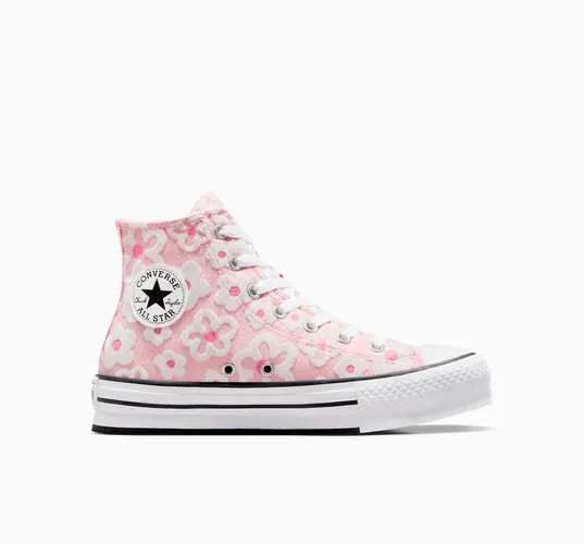 Chuck Taylor All Star Lift Platform Flower Embroidery Pink, White