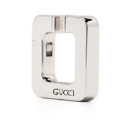 Chunky Hoop Ohrring mit geprägtem Logo Gucci