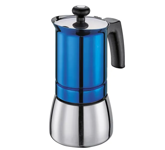 Cilio Espressokocher Espressokocher Kaffeebereiter Induktionsgeeignet blau 4T cilio TOSCA