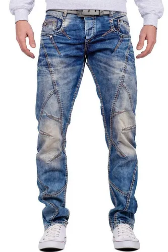 Cipo & Baxx 5-Pocket-Jeans Hose BA-C0894 W30/L34 (1-tlg) mit Verzierungen und dicken Nähten