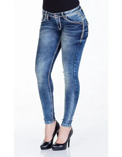 Cipo & Baxx Slim-fit-Jeans WD243 aufwendig veredelt