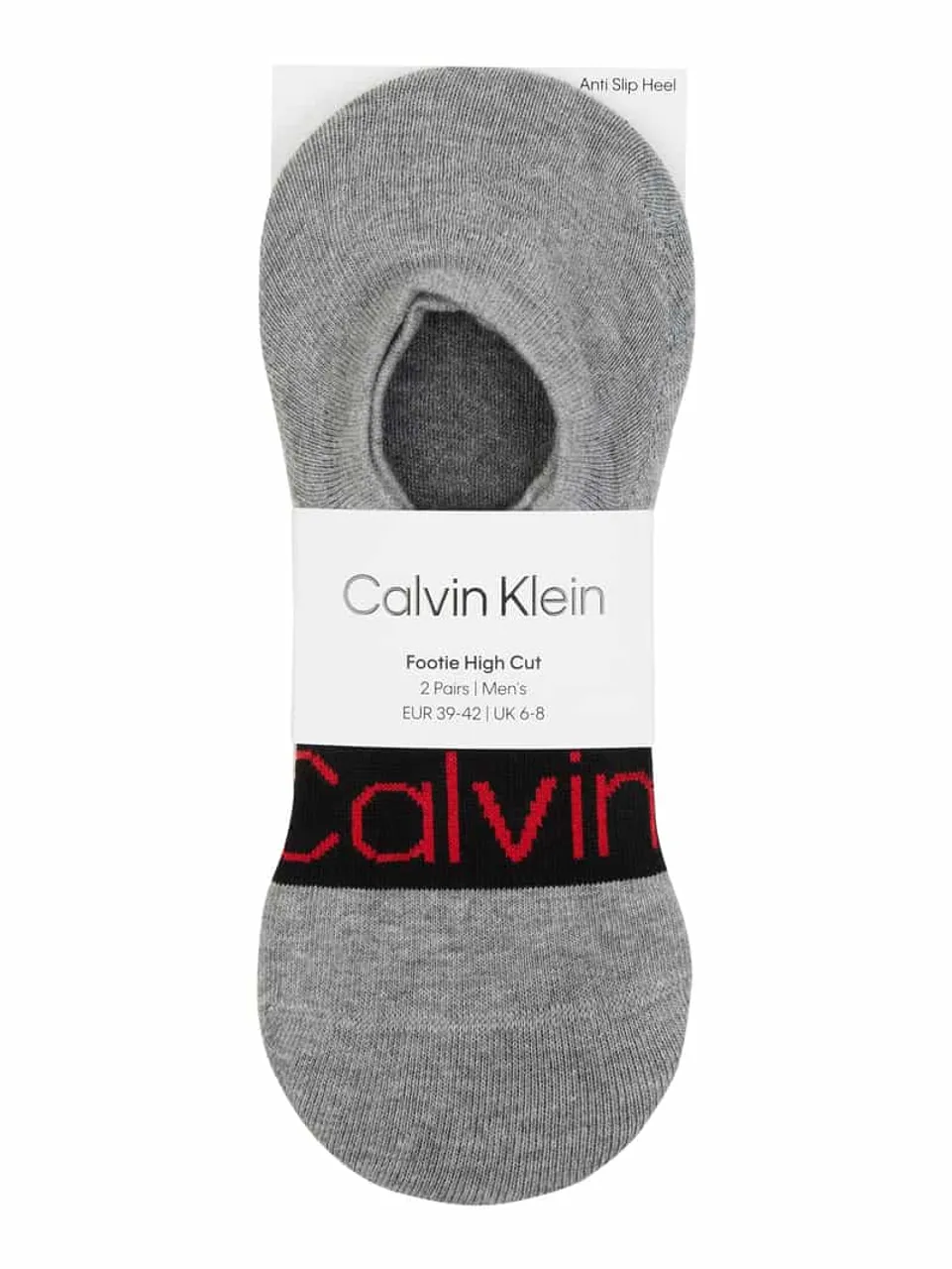 CK Calvin Klein Füßlinge mit Stretch-Anteil im 2er-Pack in Mittelgrau Melange