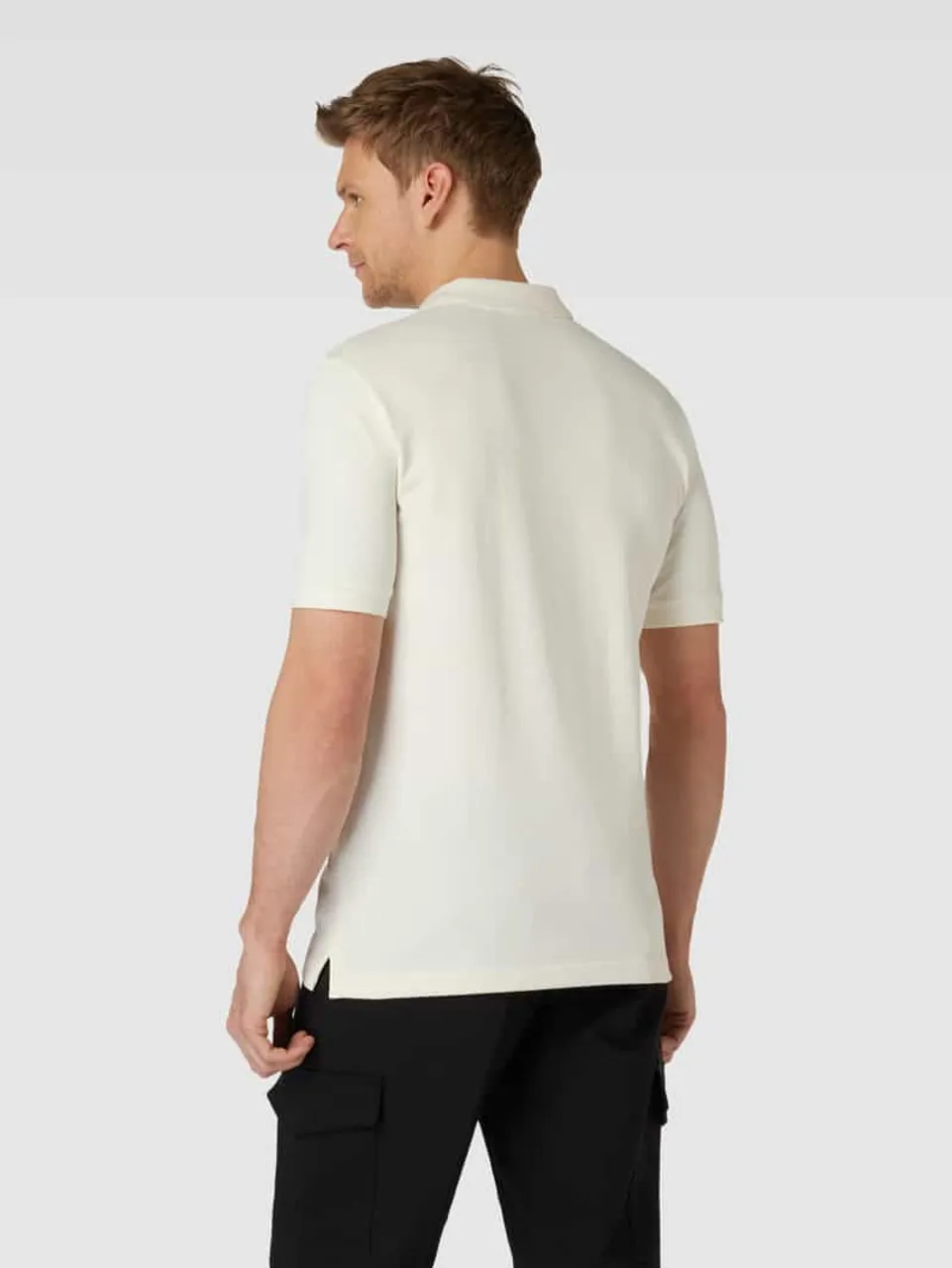 CK Calvin Klein Poloshirt in unifarbenem Design in Beige