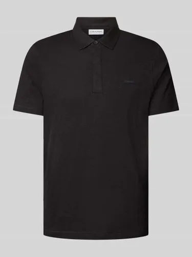 CK Calvin Klein Regular Fit Poloshirt mit Knopfleiste in Black