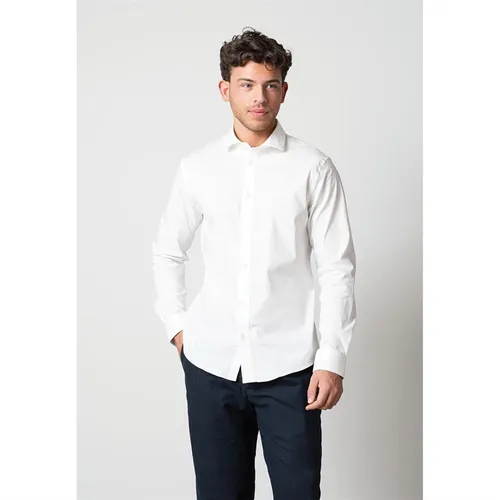 Clean Cut Copenhagen Herren London Hemd mit langem Arm Weiß
