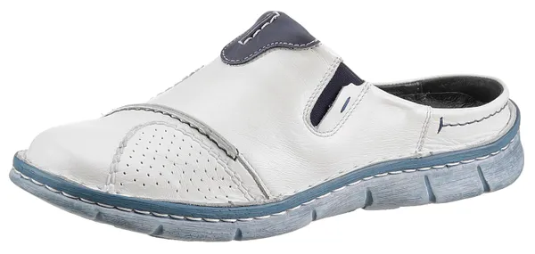 Clog KRISBUT Gr. 36, weiß (weiß, blau) Damen Schuhe Clogs Sabots Sommerschuh, Schlappen zum Schlupfen