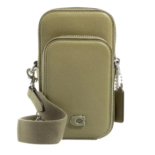 Coach Crossbody Bags - Phone Crossbody In Crossgrain Leather - Gr. unisize - in Grün - für Damen