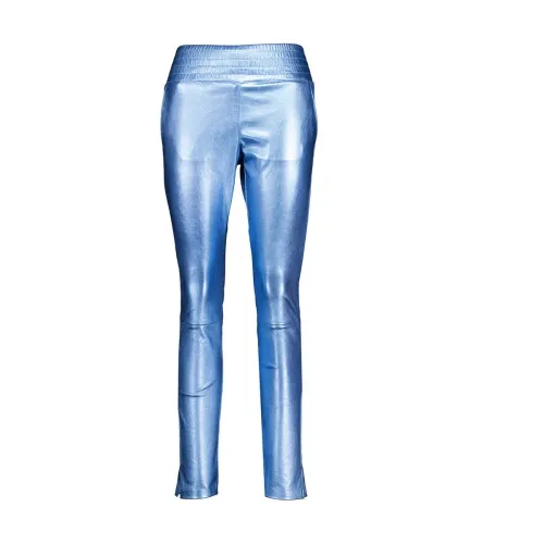 Colette Metallic Blaue Lederhose - Damen Ibana
