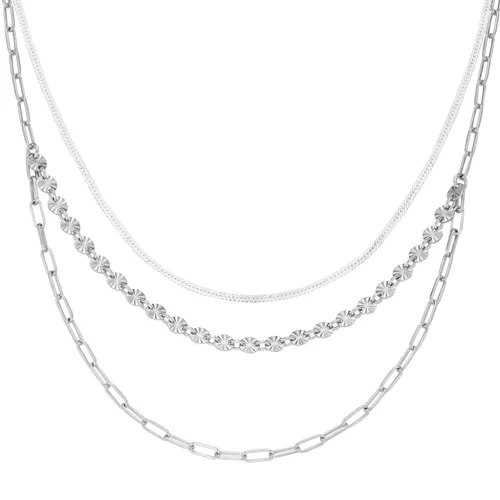 Collier SMART JEWEL "zweireihig, Silber 925" Halsketten Gr. 42 cm, Silber 925 (Sterlingsilber), silberfarben (silber> <) Damen Colliers
