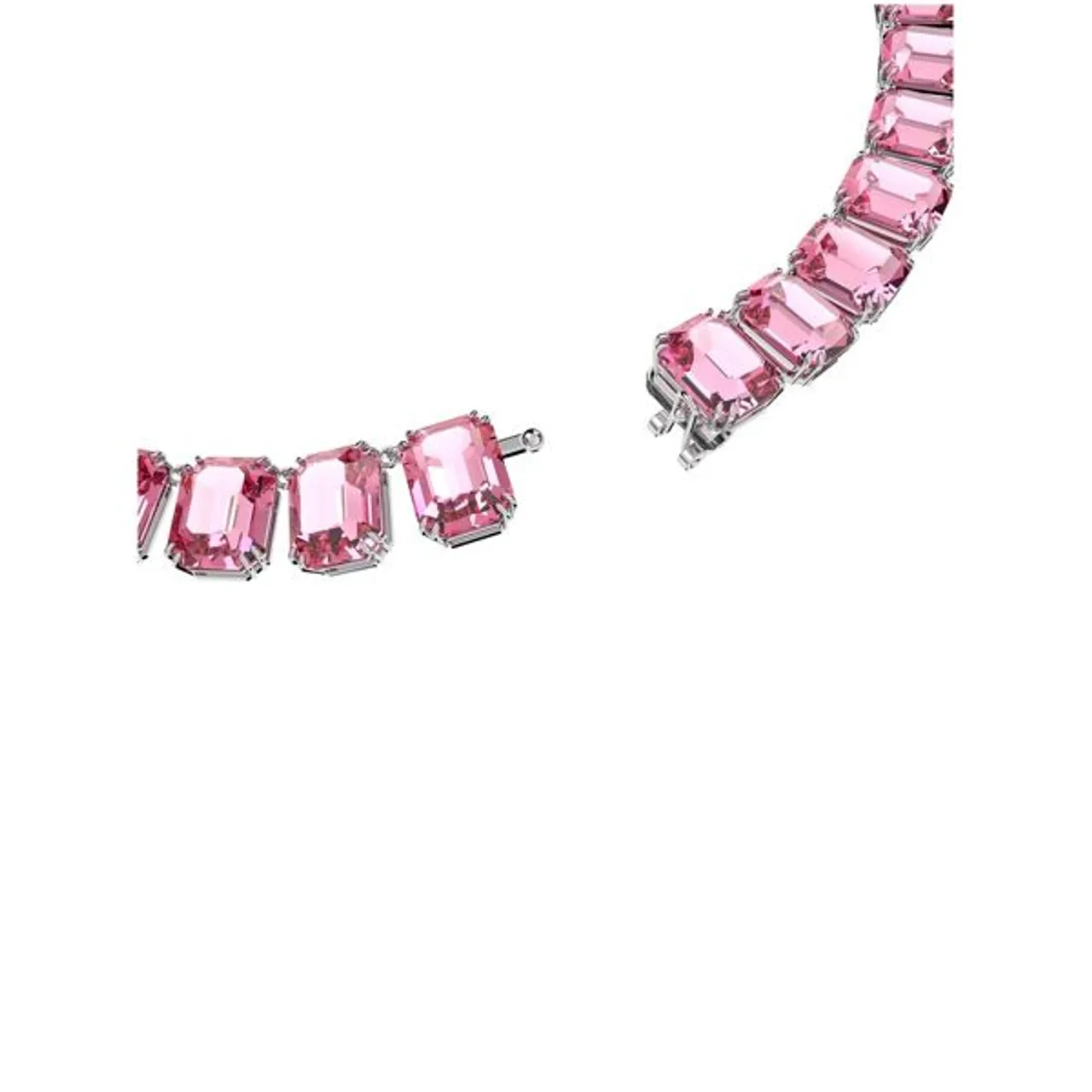 Collier SWAROVSKI "Millenia, Kristalle mit Oktagon-Schliff, 5608807" Halsketten Gr. Metall, Länge: 42 cm Breite: 10 mm, rosa (metallfarben, rosa) Dame...