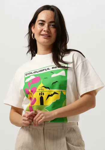 Colourful Rebel Damen Tops & T-Shirts Motel Scenery Loosefit Tee - Weiß
