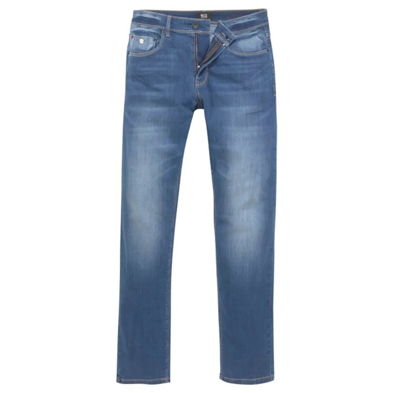 Comfort-fit-Jeans H.I.S "ANTIN" Gr. 30, Länge 34, blau (mid blue) Herren Jeans Comfort Fit Ökologische, wassersparende Produktion durch Ozon Wash