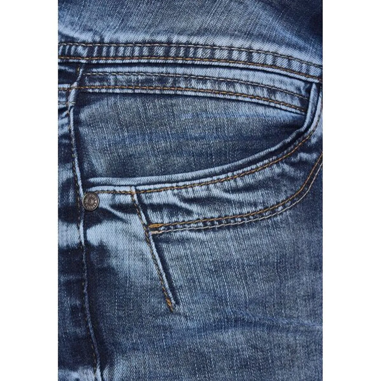 Comfort-fit-Jeans STREET ONE Gr. 27, Länge 30, blau (authentic indigo wash) Damen Jeans High-Waist-Jeans