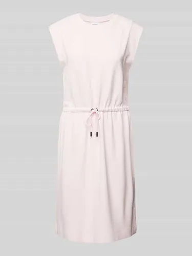 comma Casual Identity Knielanges Jerseykleid in unifarbenem Design in Rosa