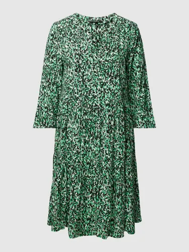 comma Kleid aus reiner Viskose mit Allover-Muster in Gruen