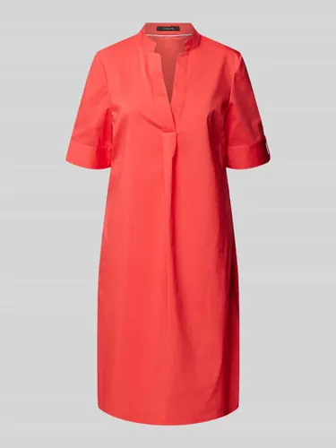 comma Knielanges Kleid mit Tunikakragen in Rot