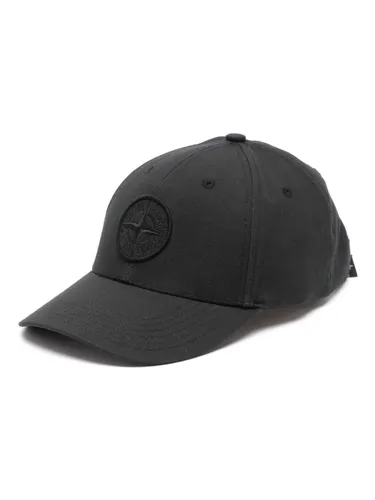 Compass-embroidered cotton cap