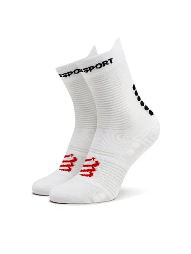 Compressport Hohe Unisex-Socken Pro Racing V4.0 Run High XU00046B Weiß