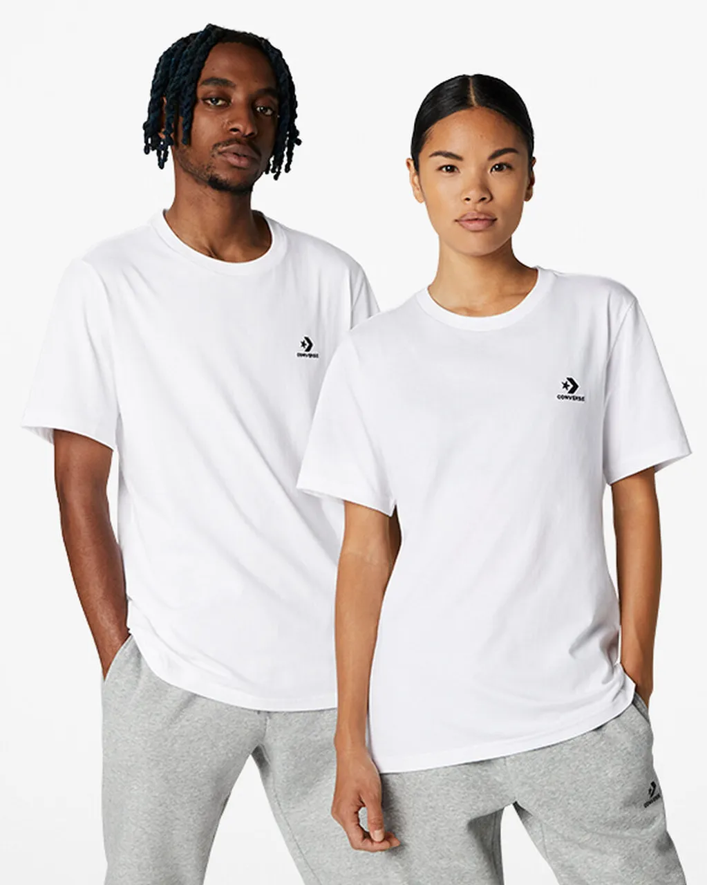 Converse Converse Go-To Embroidered Star Chevron T-Shirt mit Standardpassform White