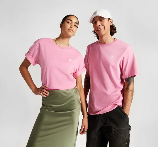 Converse Go-To Embroidered Star Chevron T-Shirt mit Standardpassform Pink