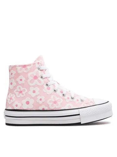 Converse Sneakers aus Stoff Chuck Taylor All Star Lift Platform Flower Embroidery A06324C Rosa