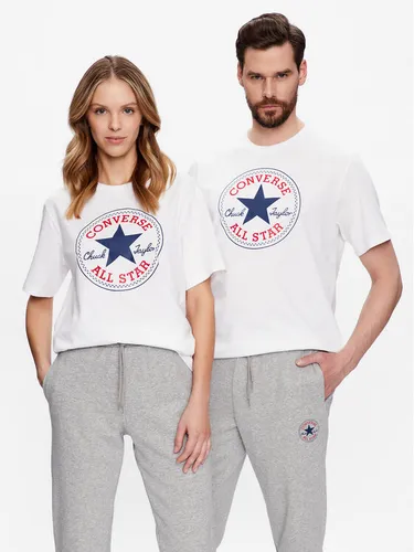 Converse T-Shirt Unisex Go To All Star Patch 10025459-A03 Weiß Standard Fit