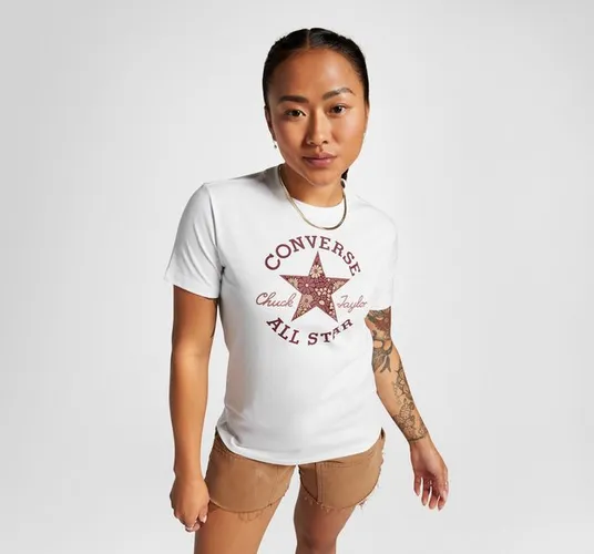 Converse T-Shirt WOMEN'S CONVERSE FLORAL PATCH T-SHI