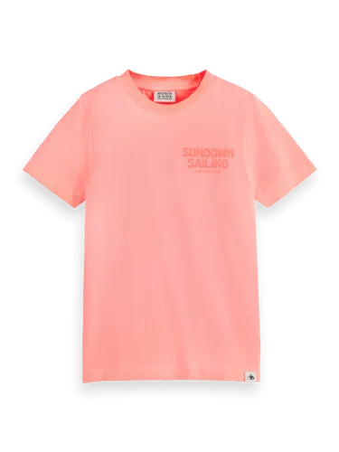 Cotton in conversion Garment-dyed artwork T-shirt - Größe 8 - Multicolor - Junge - T-Shirt - Scotch & Soda