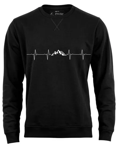 Cotton Prime® Sweatshirt Pulsschlag Berge mit weichem Innenfleece