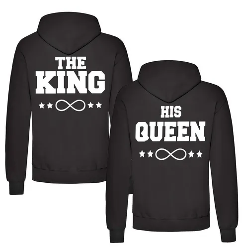 Couples Shop Kapuzenpullover The King & His Queen Hoodie Pullover mit modischem Print
