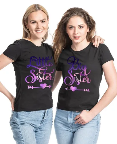 Couples Shop T-Shirt Big Sister & Little Sister T-Shirt mit lustigem Spruch Print