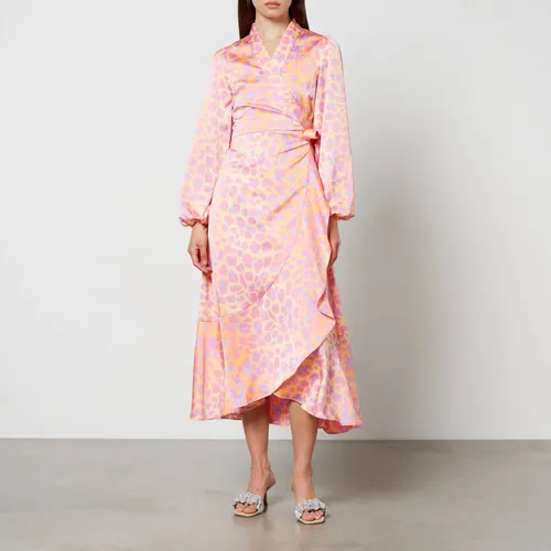 Cras Laracras Printed Silk-Satin Wrap Dress - EU