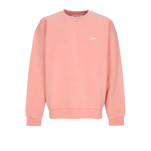 Crewneck Sweatshirt Pigment Shell Pink Obey