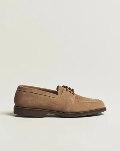 Crockett & Jones Falmouth Deck Shoes Khaki Suede