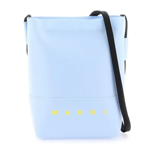 Cross Body Bags,Umhängetasche aus beschichteter Leinwand mit bedrucktem Logo Marni